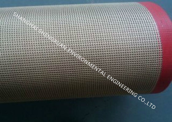 Fiber Glass Teflon Coated Conveyor Belt Koefisien Perpanjangan Pakan Ganda