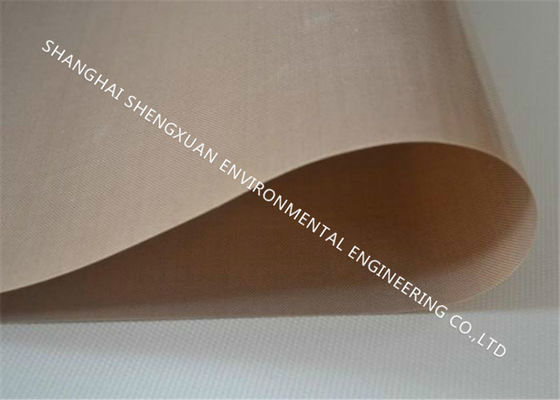 Warna Coklat Teflon Conveyor Belt, Belt Conveyor Suhu Tinggi Dengan Perekat Silikon