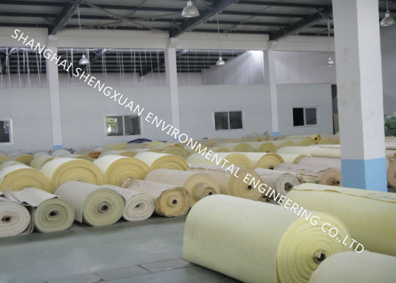 Anti Api 550gsm PET Spun 1.8mm Konstruksi Kain Filter Industri Industri